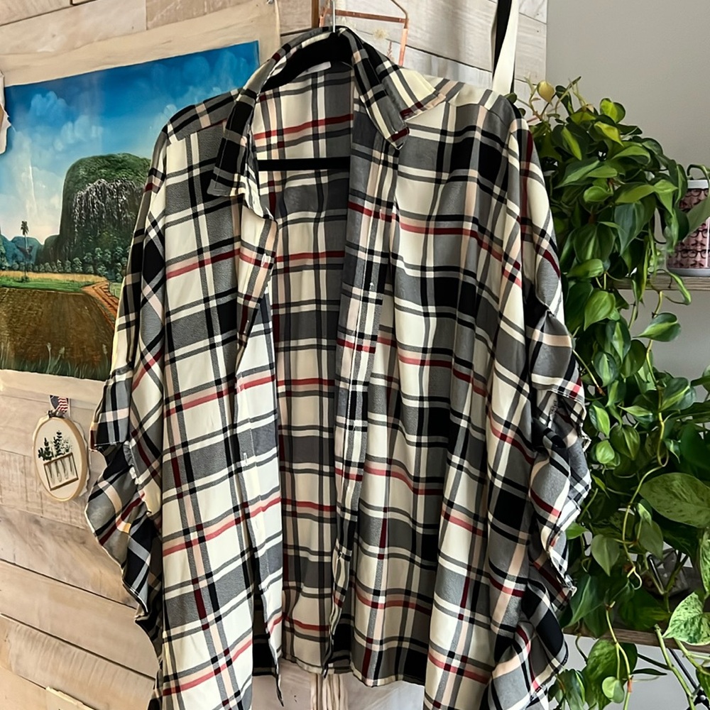 Impressions Oversized Flannel Top
